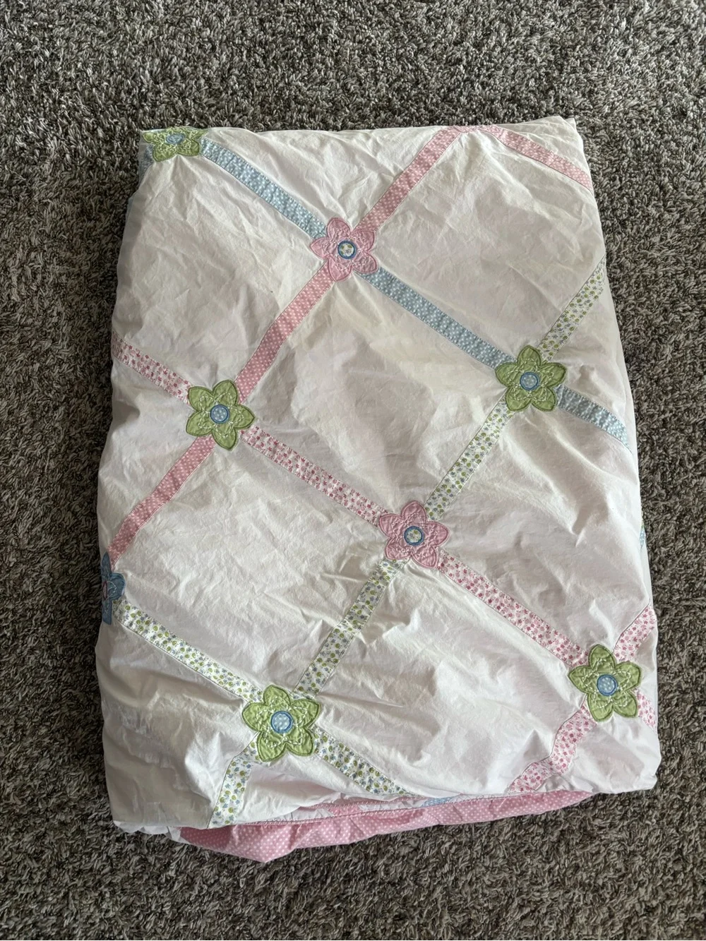 Pottery Barn Kids Lindsey Lattice duvet cover twin bedding organic cotton